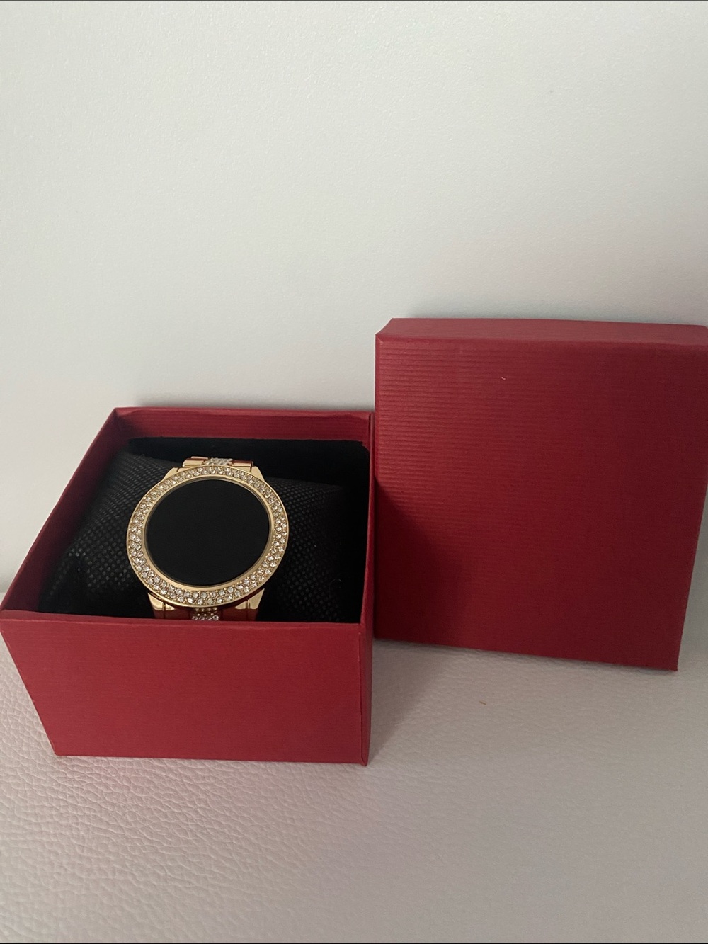 Unisex Women’s & Men Gold Crystal Rhinestone Round LED Metal Strap Timer Watch - Picture 9 of 10